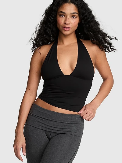 PINK Base Stretch™ Plunge Halter Top