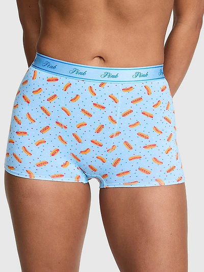 Logo Cotton High-Waist Boyshort Panty