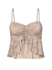 Ruched Fly-Away Tankini Top