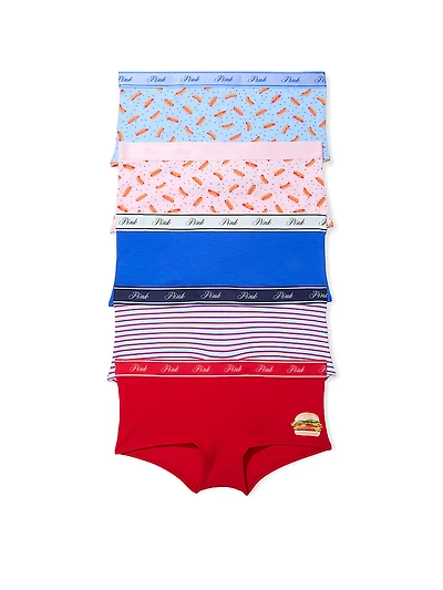 5-Pack Logo Cotton Boyshort Panties
