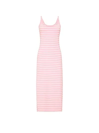 All-Day Soft Rib High-Neck Midi Dress