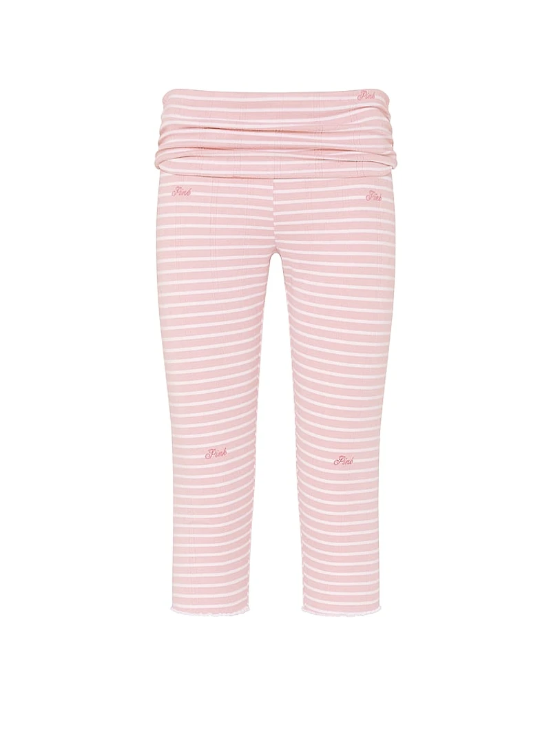 Soft Luxe Pointelle Foldover Capri Pants