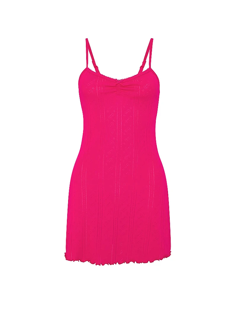 Pointelle Sweetheart Slip Dress