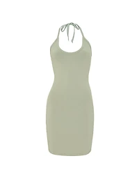 All-Day Soft Rib Halter Dress
