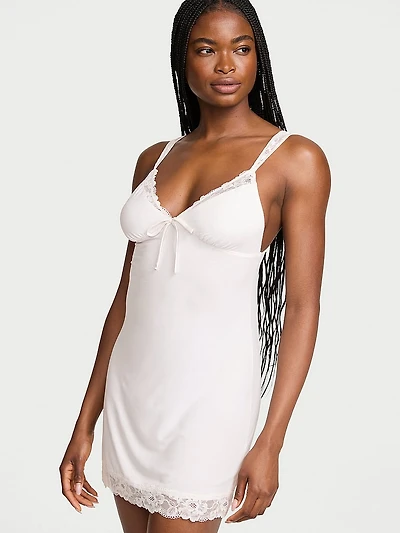 SoSoft™ Modal Lace-Trim Bridal Mini Slip