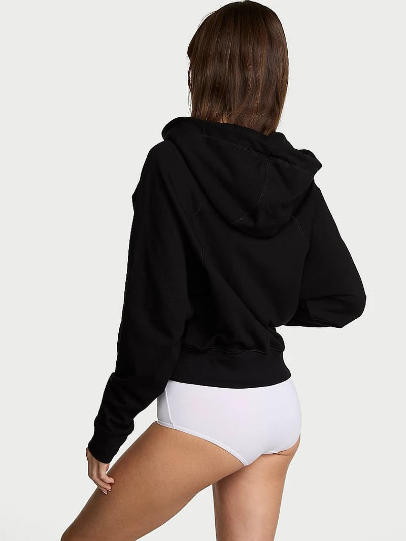 Off-Duty Terry Crop Full-Zip Hoodie