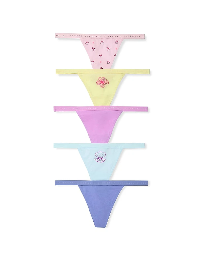 5-Pack Stretch Cotton V-String Panties