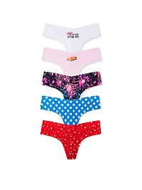 5-Pack No-Show Thong Panties