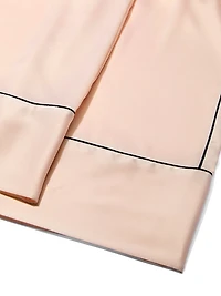 Signature Satin Short-Sleeve Long Pajama Set