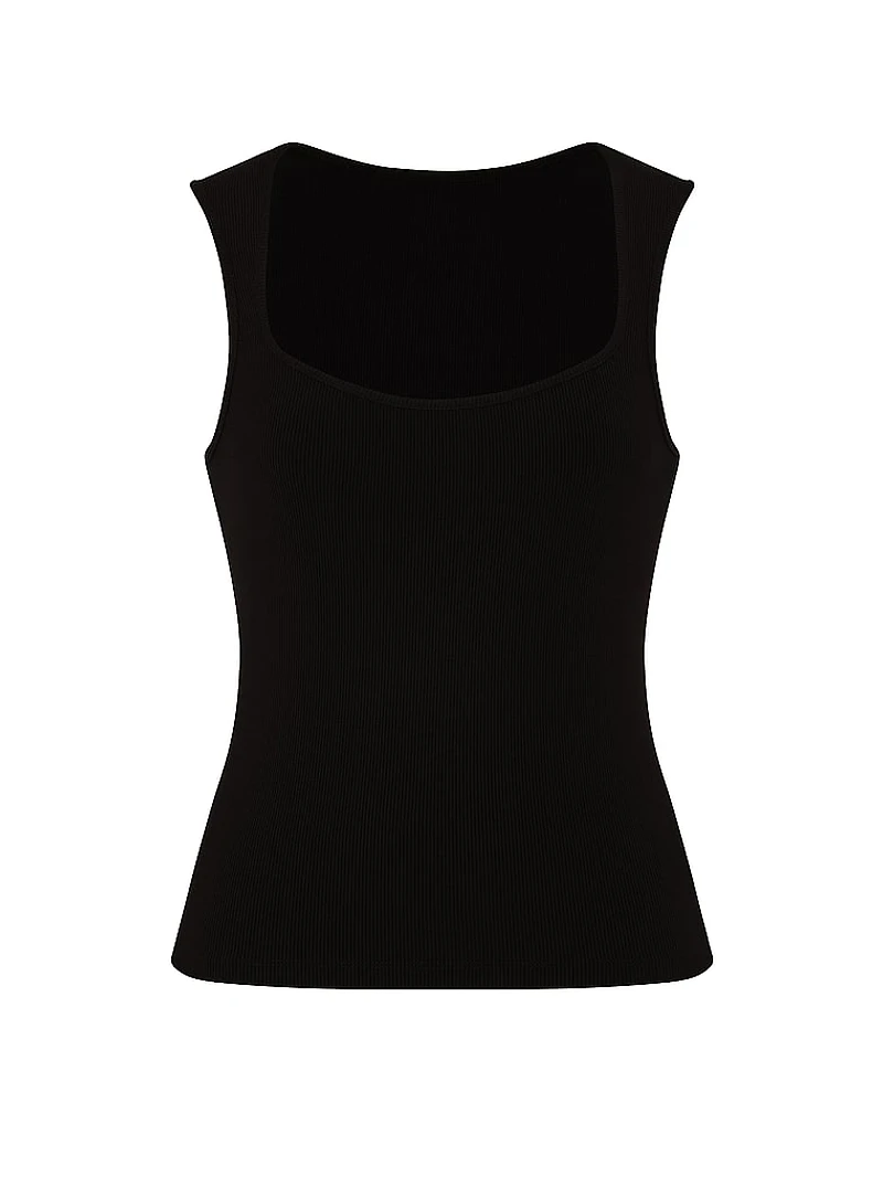 All-Day Soft Rib Square-Neck Tank Top