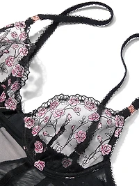 Tease Rose Embroidery Cupped Mini Slip Dress