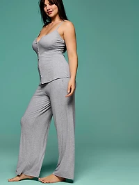SoSoft™ Modal Wide-Rib Button-Front Cami & Pants Set