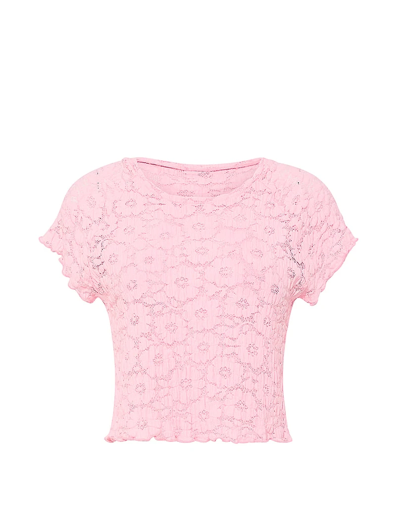 Floral Crochet Cover-Up Tee