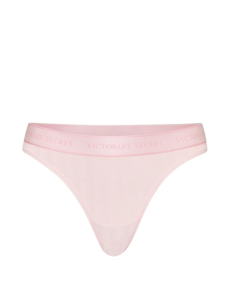 Logo Cotton Thong Panty