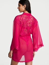 Chiffon & Lace Short Robe