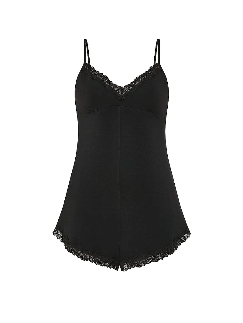 SoSoft™ Modal Lace-Trim Romper