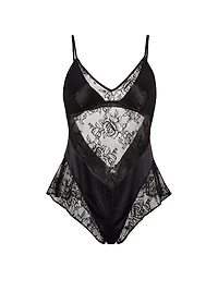 Satin & Rose Lace Flutter Romper