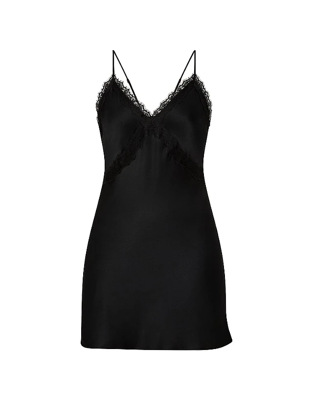 modal soft & lace trim straight-neck slip dress VS Modal Soft & Lace Trim Straight-Neck Slip Dress