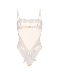 Frou Embroidery Ouvert Bow-Back Teddy