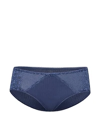 Cotton Pointelle Floral Lace-Trim Hiphugger Panty