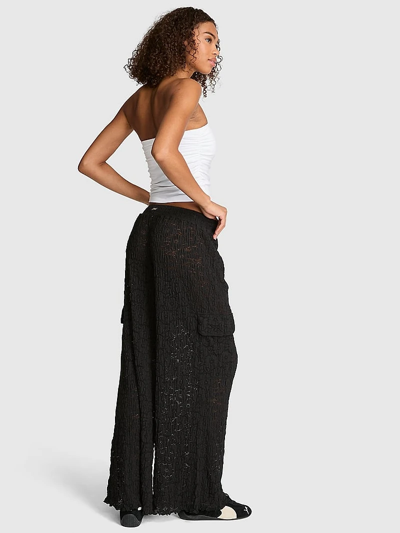 Floral Crochet Cover-Up Pants