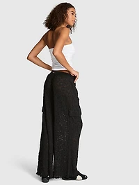 Floral Crochet Cover-Up Pants