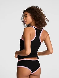 Lace-Trim Tank Top & Panty Set