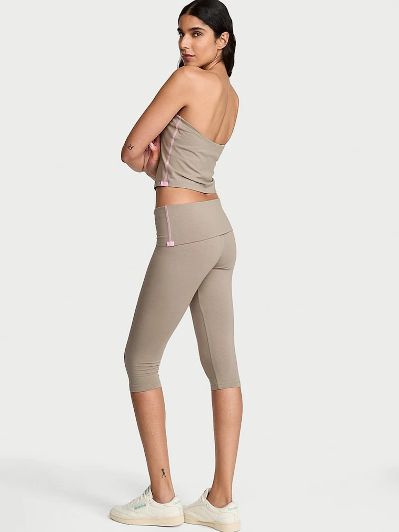 Cotton Foldover Capri Legging