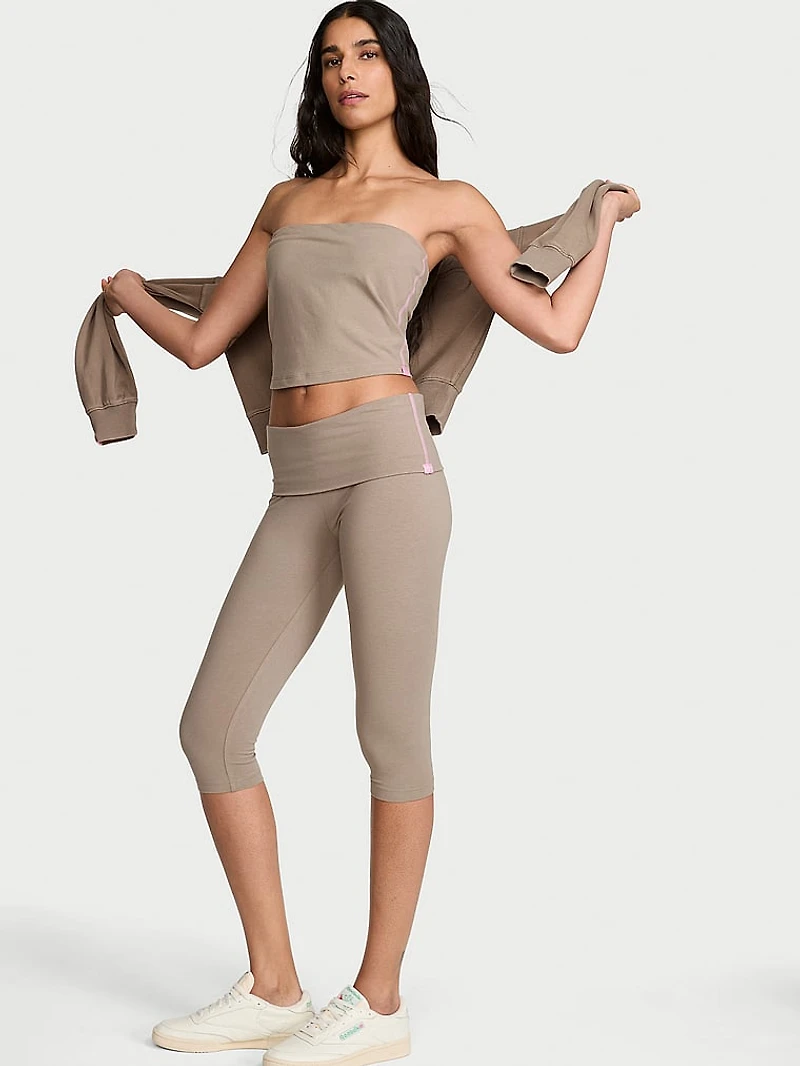 Cotton Foldover Capri Legging
