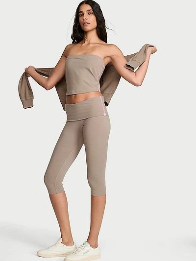 Cotton Foldover Capri Legging