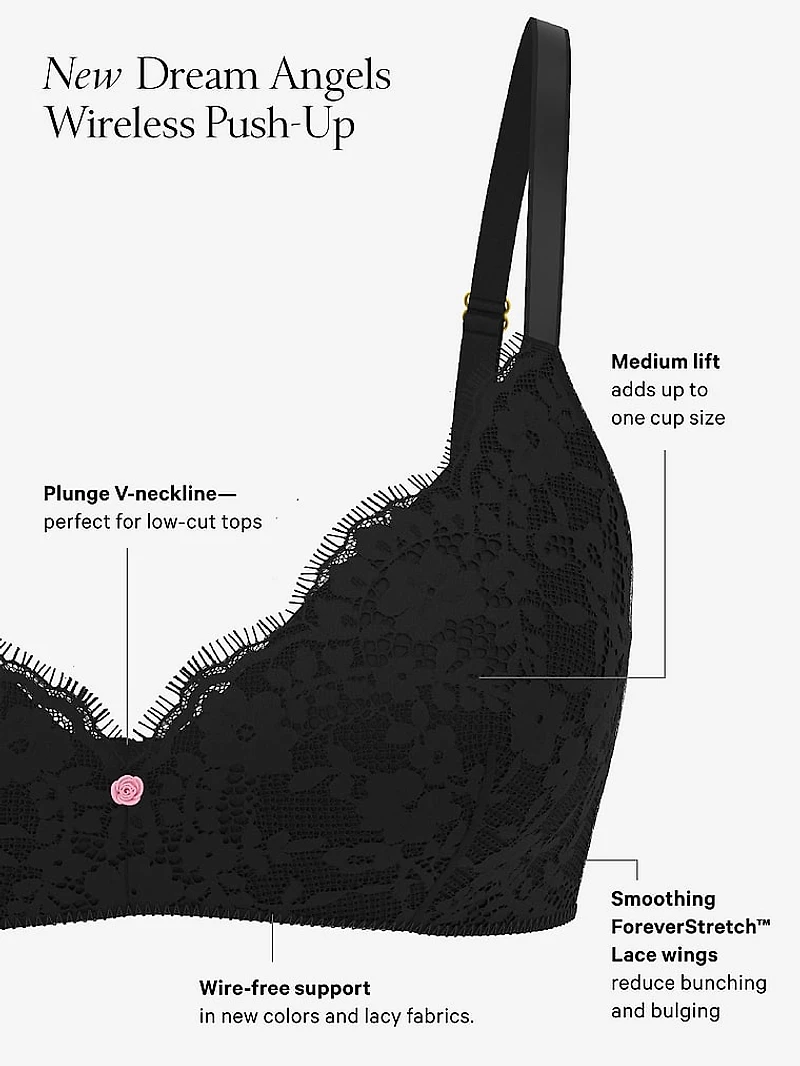 Lace Wireless Push-Up Bra