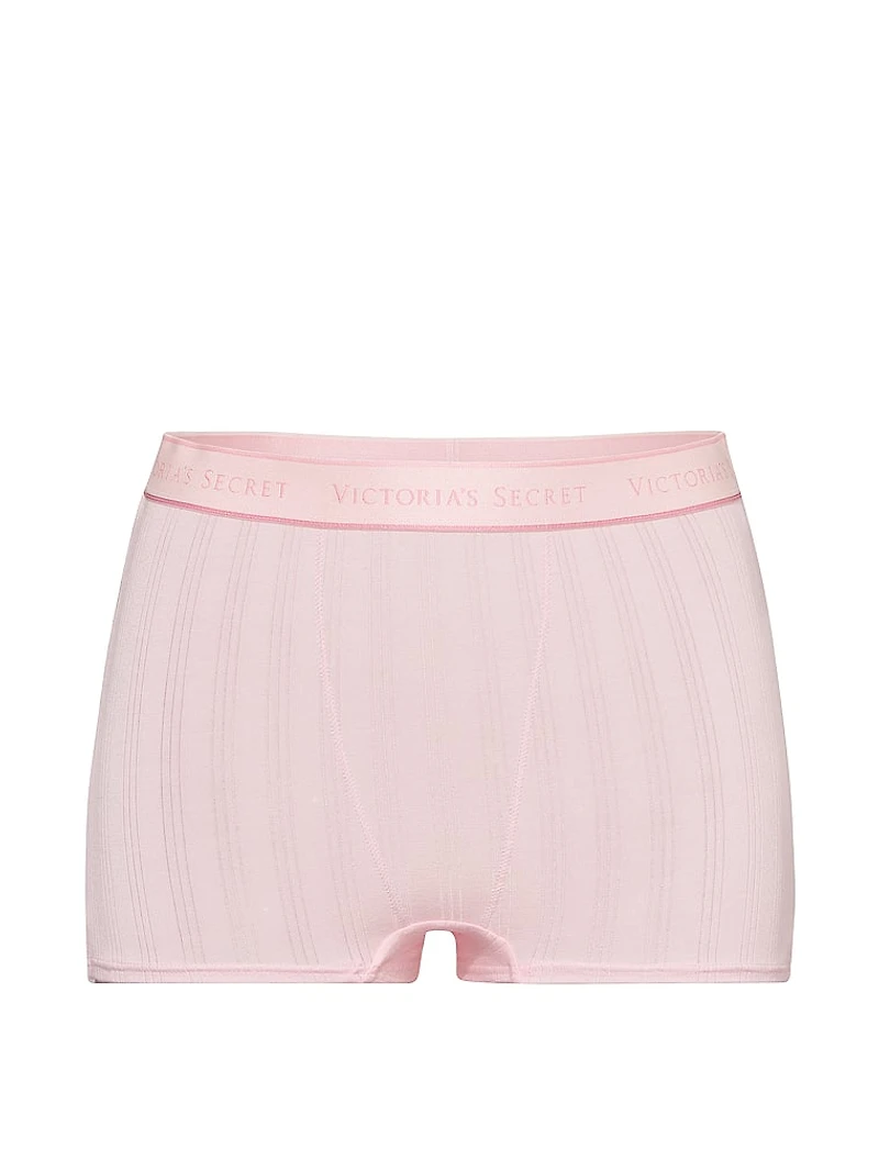 Logo Cotton High-Waist Boyshort Panty