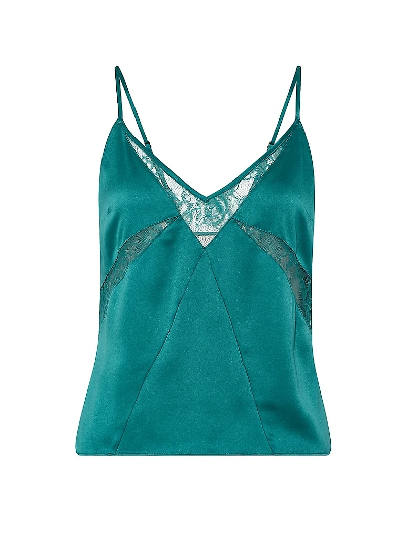 Satin & Rose Lace Cami Top