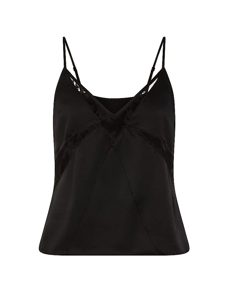 Satin & Rose Lace Cami Top