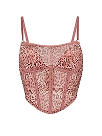 Sweet Leopard Mesh Corset Top