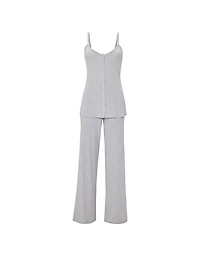 SoSoft™ Modal Wide-Rib Button-Front Cami & Pants Set