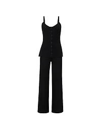 SoSoft™ Modal Wide-Rib Button-Front Cami & Pants Set