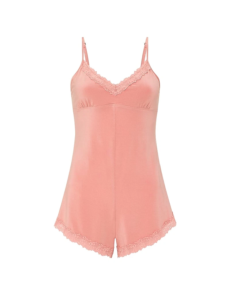 SoSoft™ Modal Lace-Trim Romper
