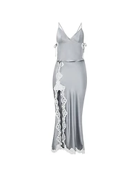 Satin Lace-Trim Cami & Maxi Skirt Set