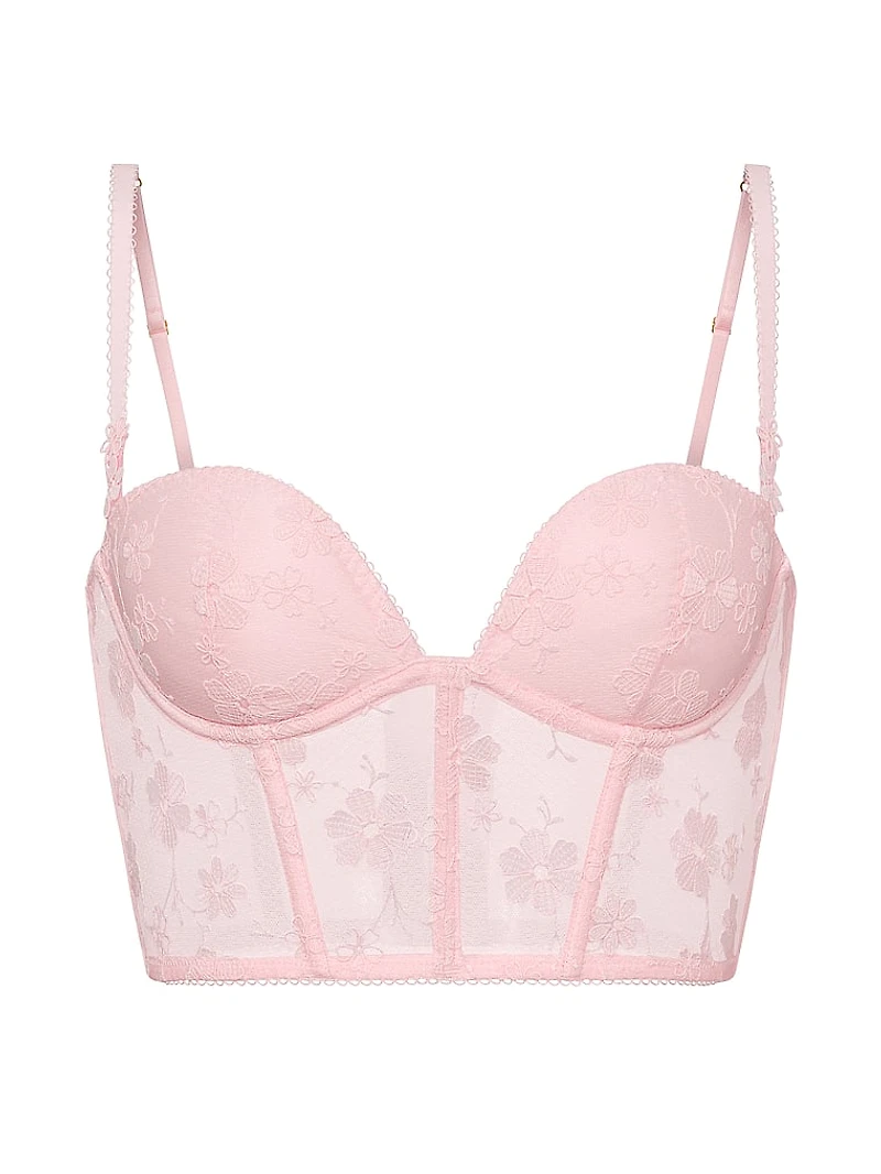 Blossom Embroidery Plunge Corset Top