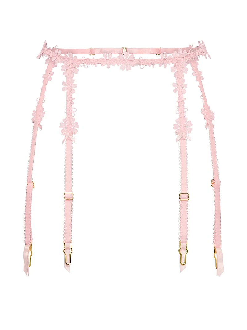 Blossom Embroidery Garter Belt