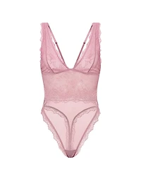 Sheer Rose Plunge Bodysuit