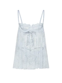 Wicked Unlined Rose Lace Babydoll Set