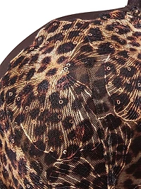 Cherry Pop Embroidery Lightly Lined Plunge Demi Bra