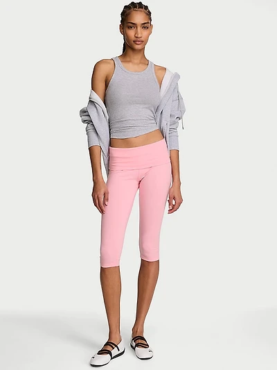 Cotton Foldover Capri Legging