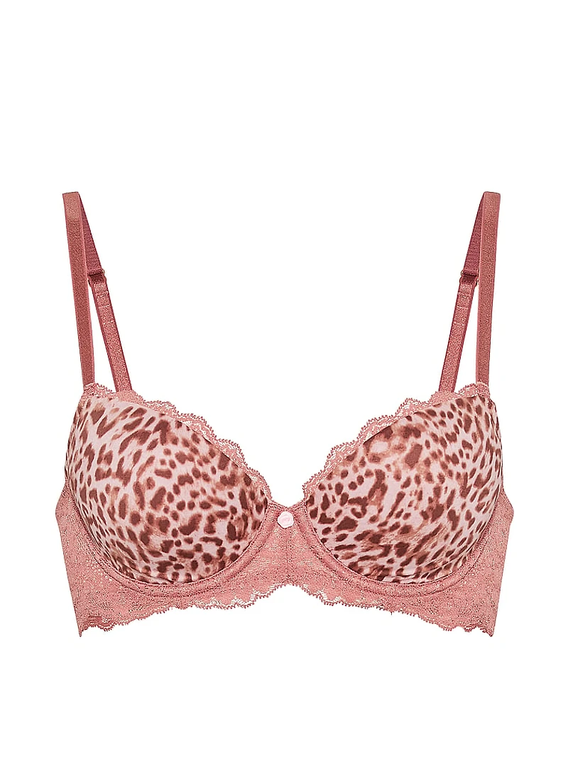 Boho Floral Embroidery Lightly Lined Demi Bra