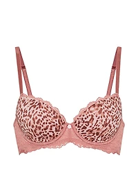 Boho Floral Embroidery Lightly Lined Demi Bra