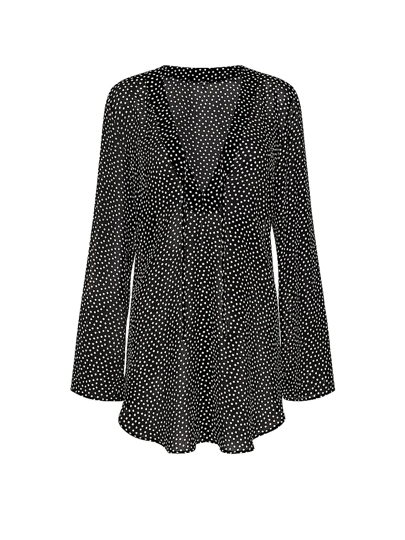 Beachwear Sheer Crinkle Tunic Dress