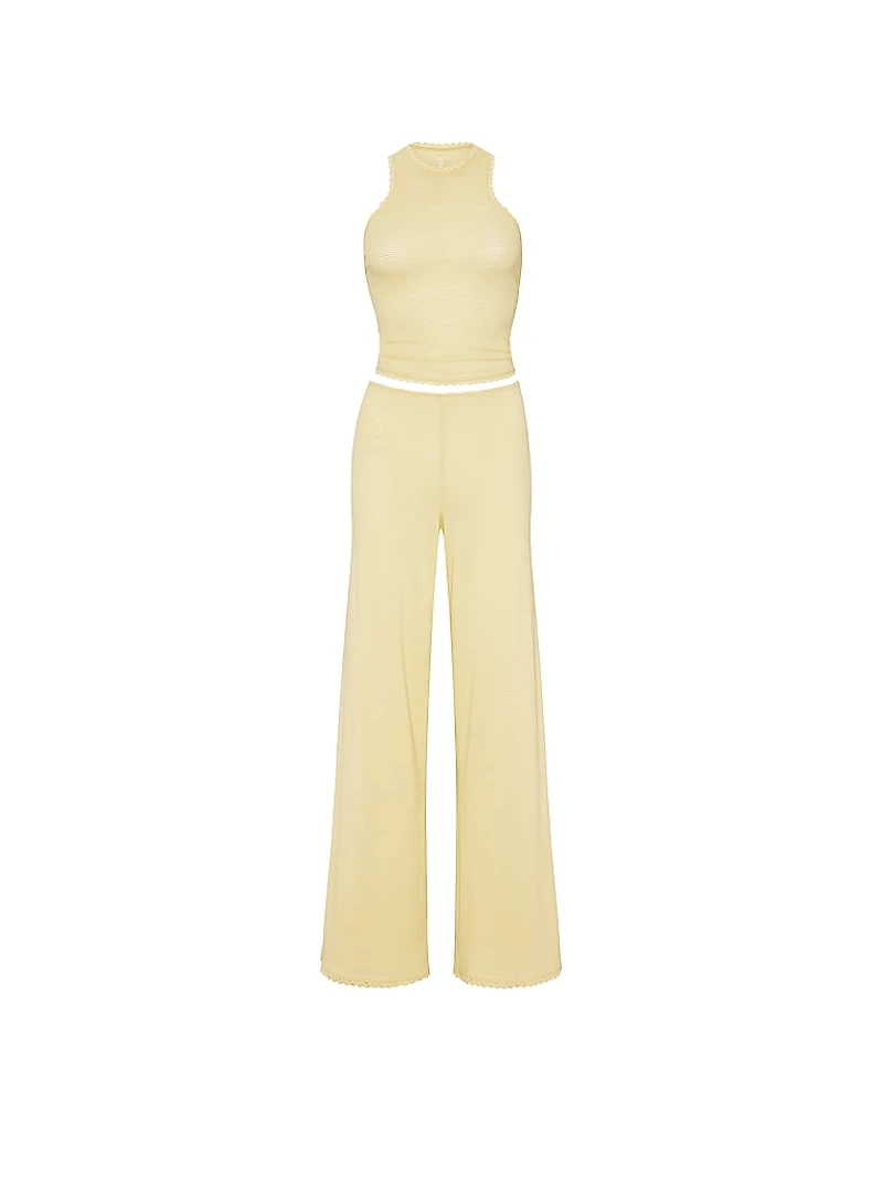 Cotton Shadow Stripe Tank & Pants Set