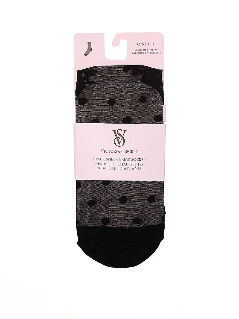 2-Pack Sheer Crew Socks